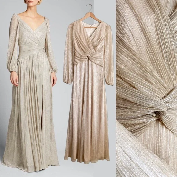 oleg cassini gold dress Oleg Cassini Dagger Sequin Dress M
